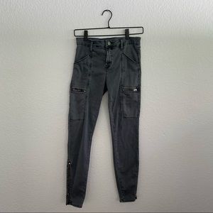 PISTOLA Women’s Size 26 Gray Skinny Moto Zip Denim Jean